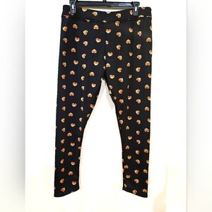 NWT Serra Women's Sz XL Black Super Soft Fleece Lined Leggings w/ Rainbow Hearts